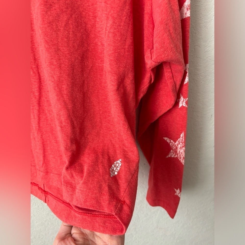 Free People Movement Orange Melrose Star Print Long Sleeve T-Shirt Women's S - Picture 4 of 6